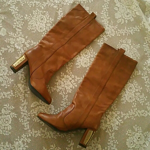 Rebecca Minkoff 9.5 Leather boots Cognac  BROWN BEAUTIFUL - Picture 4 of 16